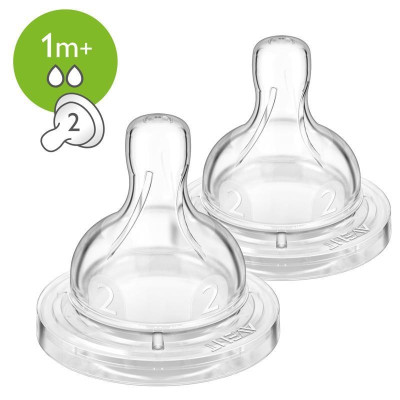 Avent dudlík Anti colic/Classic pomalý průtok 2 ks bílá