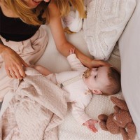BABYONO Deka z merino vlny 75 x 100 cm dark beige 0m+