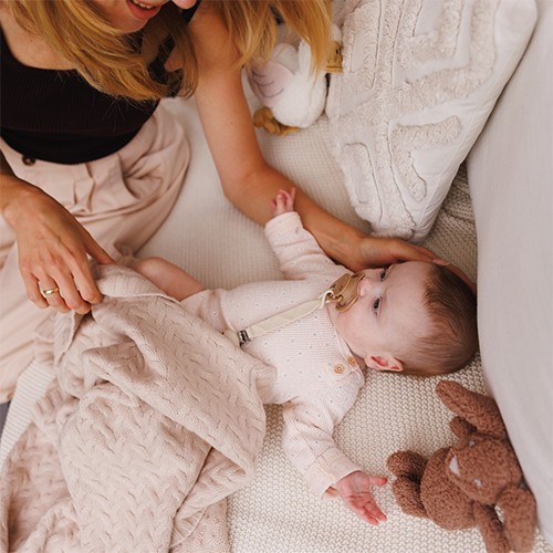 BABYONO Deka z merino vlny 75 x 100 cm dark beige 0m+