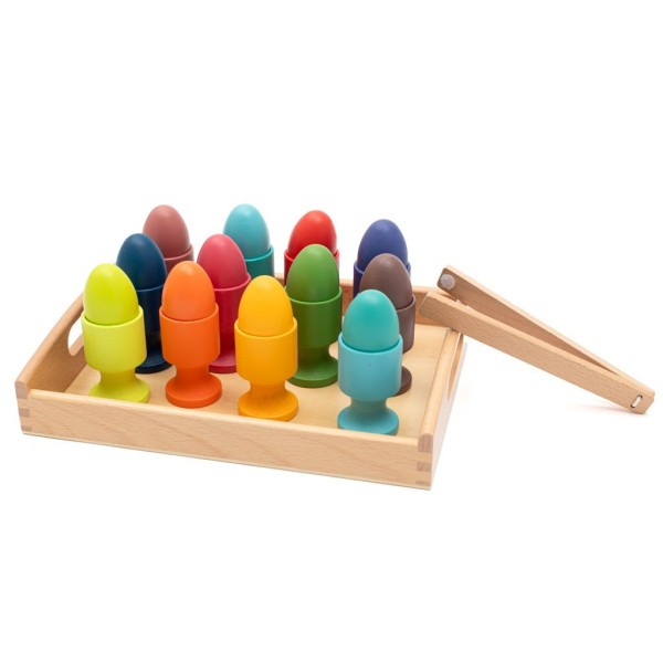 BABY MIX Dřevěná vkládačka vajíčka Montessori