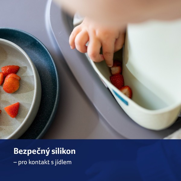 LOVI Silikonový bryndák s kapsou Granola