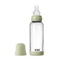 BIBS antikoliková skleněná lahev se silikonovým dudlíkem 240ml