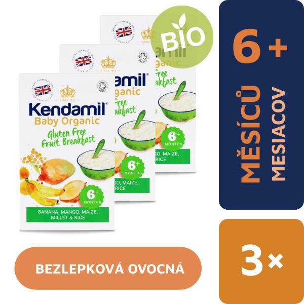 3x Kendamil BIO/Organická dětská bezlepková ovocná kaše (150g)