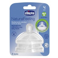 CHICCO Dudlík na láhev Natural Feeling silikon 2 ks