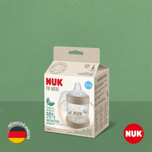 NUK Kojenecká láhev na učení for Nature s kontrolou teploty 6-18m