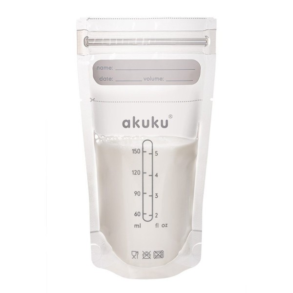 AKUKU Sterilní sáčky pro skladování mléka a pokrmů Akuku 150ml 30ks