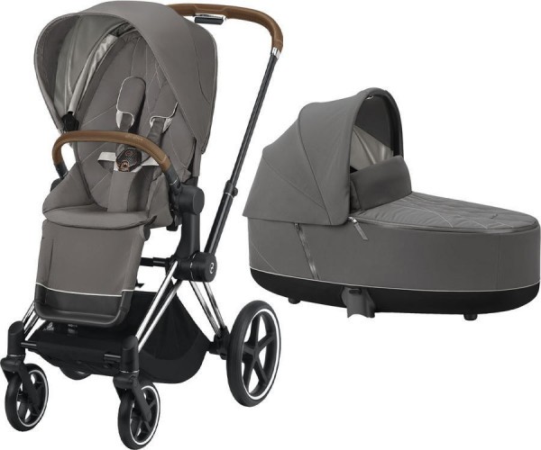 Kočárek CYBEX Priam Chrome Brown Seat Pack 2021 včetně korby