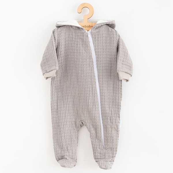NEW BABY Kojenecký mušelínový overal s kapucí Comfort clothes