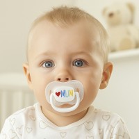 CANPOL BABIES Dudlík svítící silikonový symetrický LOVE MUM&DAD 0-6m 2ks