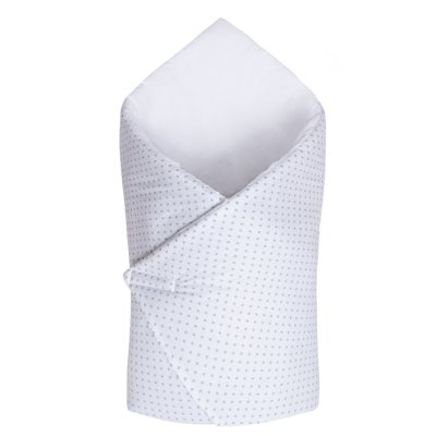 bílá, šedý puntík