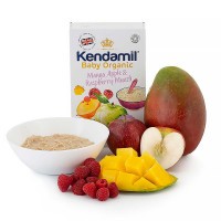 BIO/Organická ovesná kaše s ovocem (mango, jablko, malina) - (150g)