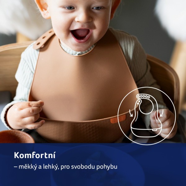 LOVI Silikonový bryndák s kapsou Granola