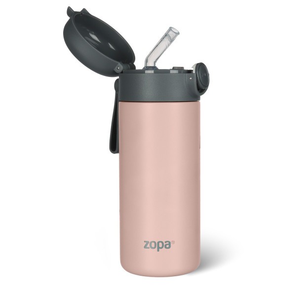 ZOPA Termoska na tekutiny s brčkem a silikonovým držákem 350 ml