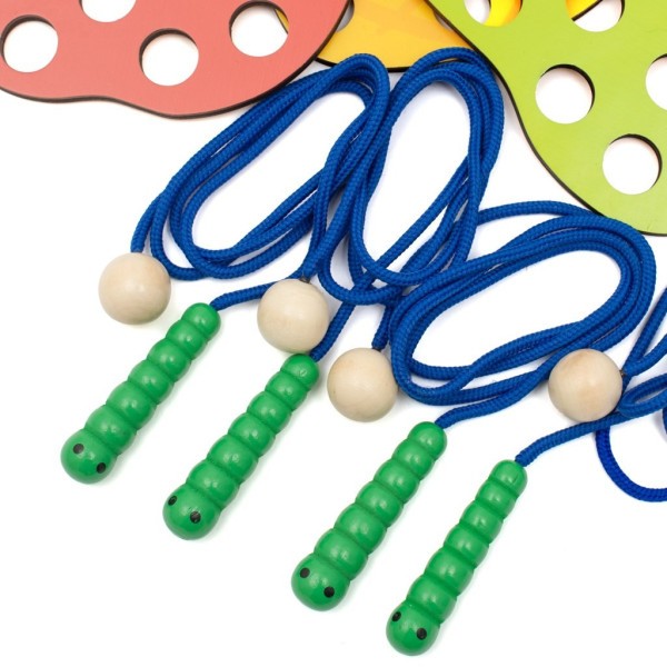 BABY MIX Dřevěná provlékačka ovoce a zelenina Montessori