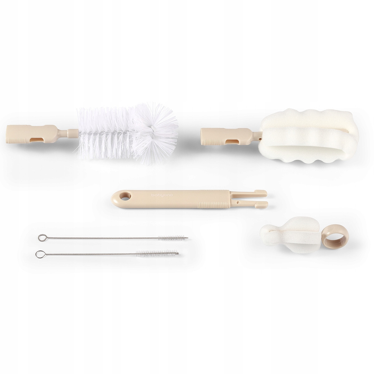 BABYONO Sada kartáčů na mytí lahví a dudlíků s vyměnitelnou koncovkou