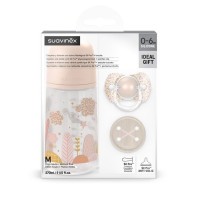 SUAVINEX Sada láhev 270ml + dudlík fyziologický 0/6m + klip Dreams