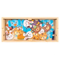 BABY MIX Vkládačka puzzle v krabičce zvířátka Montessori